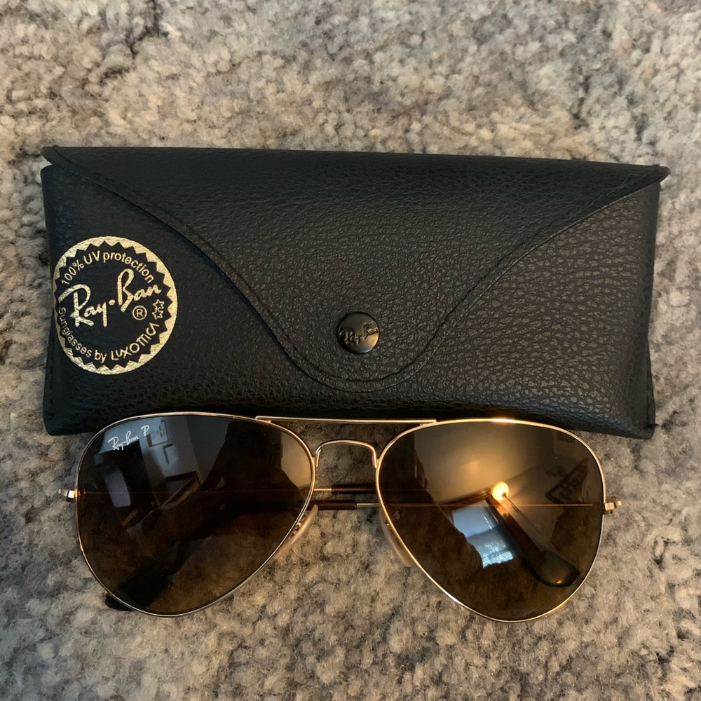 Polarized RayBan Aviator sunglasses